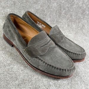 Allen Edmonds Cavanaugh Mens Shoes 10.5 D Taupe Gray Brown Leather Suede Loafers